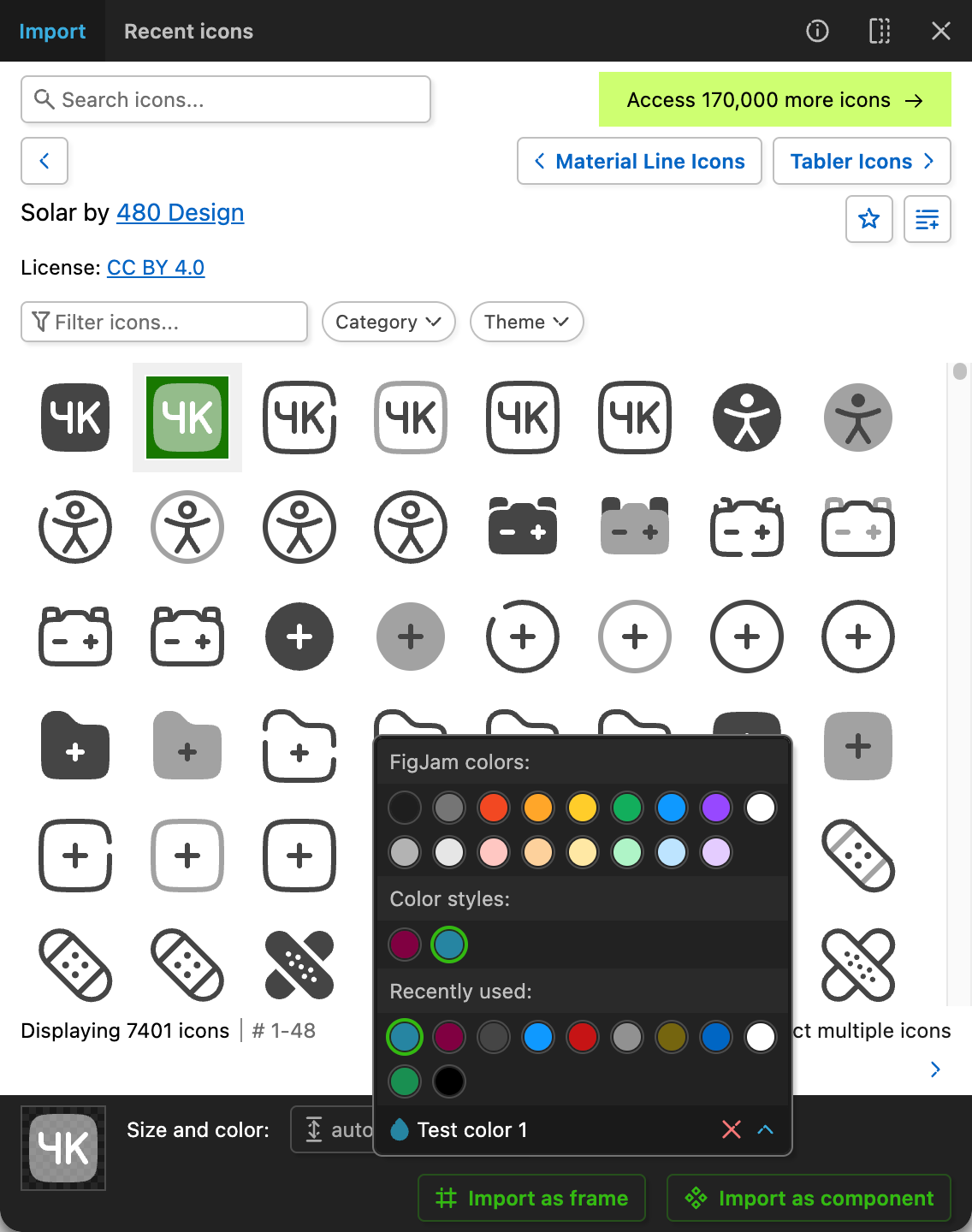 Iconify for Figma - color styles